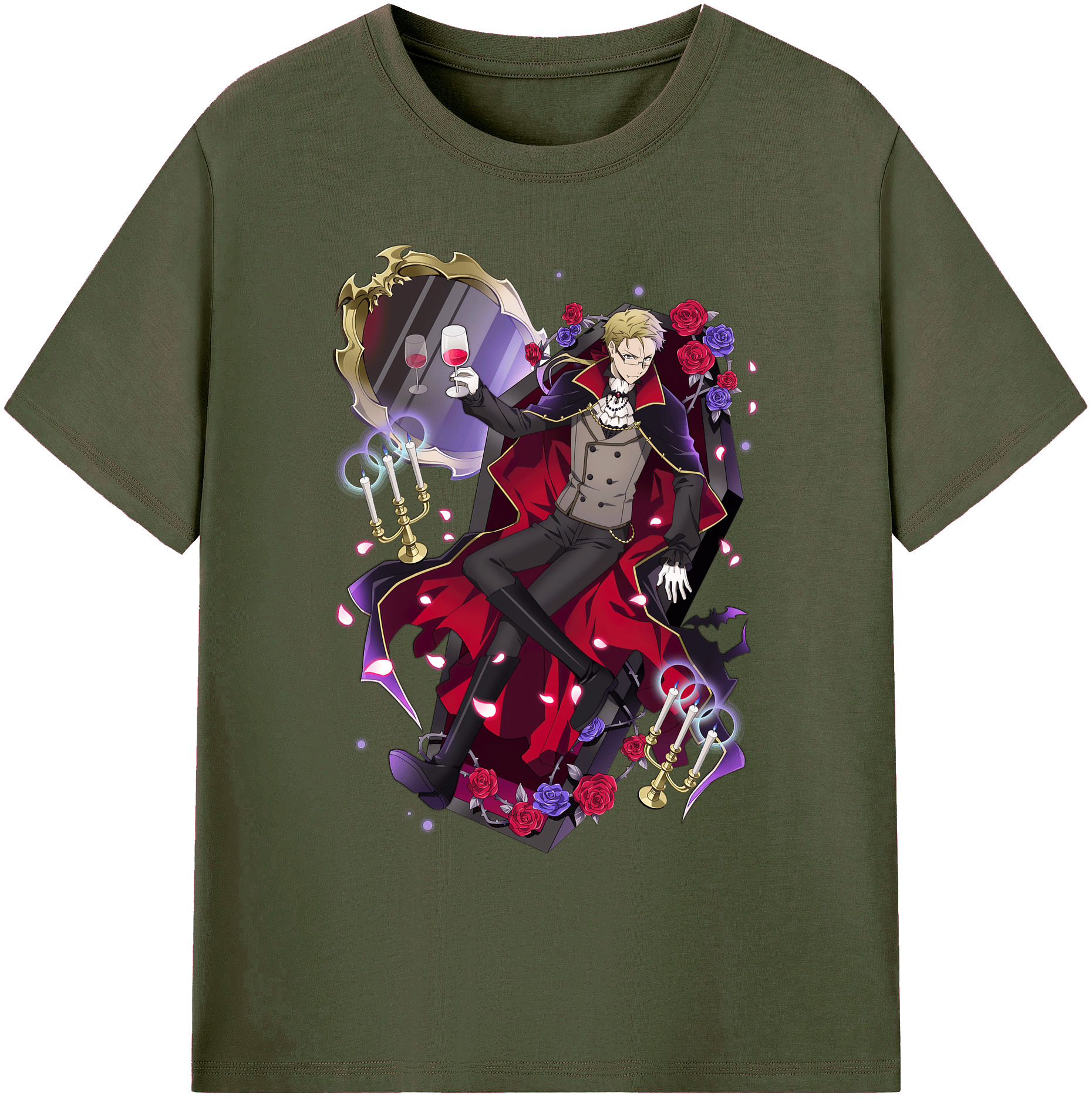 （画像用） 文豪ストレイドッグス Bungo Stray Dogs 綿100％ メンズ半袖Tシャツ｜肌触りやわらか＆通気性